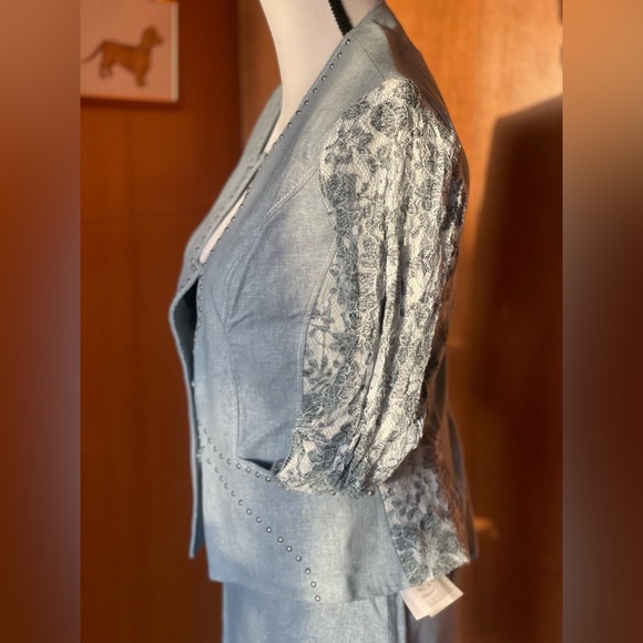 Linen / lace skirt suit - Picture 5 of 13